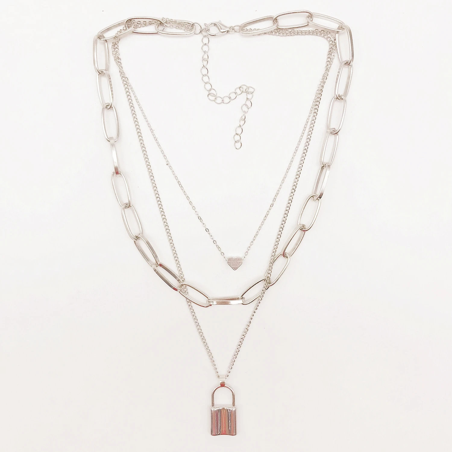 High Fashion Punk Hip-hop Thick Multi-Layered Heart All Metal Paperclip Chain Necklace For Girls 2020, Rhodium
High Fashion Punk Hip-hop Thick Multi-Layered Heart All Metal Paperclip Chain Necklace For Girls 2020, Rhodium