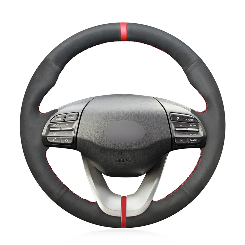Custom Hand Sewing Black Suede Steering Wheel Cover for Hyundai Veloster i30 Elantra 2017 2018 2019
Custom Hand Sewing Black Suede Steering Wheel Cover for Hyundai Veloster i30 Elantra 2017 2018 2019