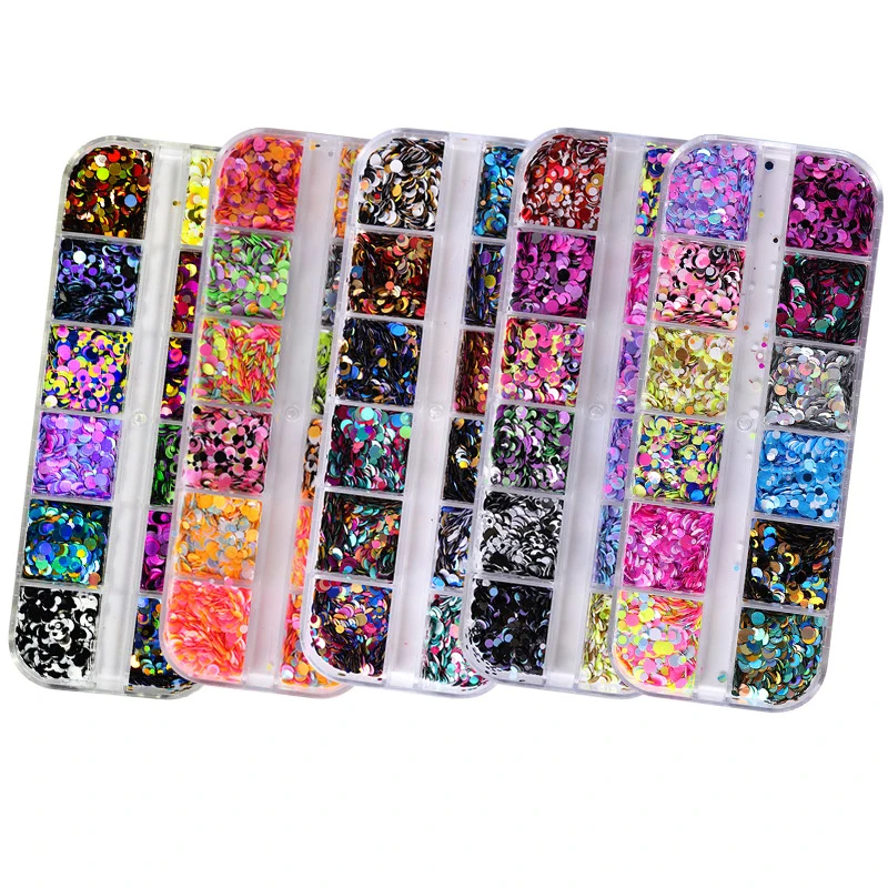 12 Grids/Sets Nail Glitter Sequin Mixed Mirror/Mermaid/Sugar Round DIY Flake Paillette Nail Art Decorations women makeup beauty 
12 Grids/Sets Nail Glitter Sequin Mixed Mirror/Mermaid/Sugar Round DIY Flake Paillette Nail Art Decorations women makeup beauty