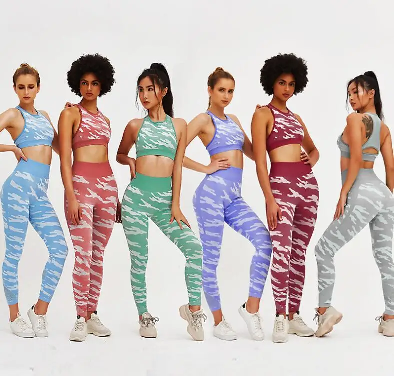 Hot Selling Lady Mesh Patchwork Slim Fit Tracksuit Set Women Racerback Bra Athletic Leggings Camouflage Yoga Set, As picture
Hot Selling Lady Mesh Patchwork Slim Fit Tracksuit Set Women Racerback Bra Athletic Leggings Camouflage Yoga Set, As picture