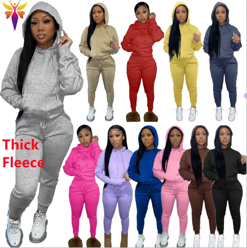High quality women winter set solid color pullover hoodie drawstring trousers jogging jogger sweatsuit sweatpants and hoodie set
High quality women winter set solid color pullover hoodie drawstring trousers jogging jogger sweatsuit sweatpants and hoodie set