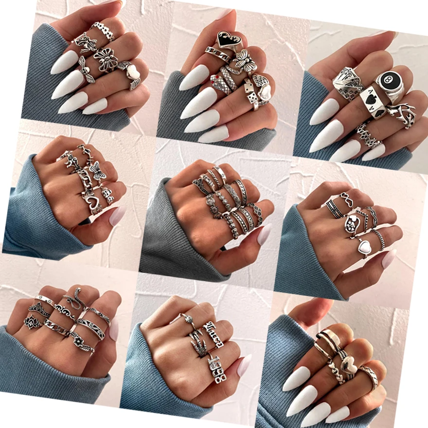 17KM Punk Gothic Heart Black Dice Ring set Vintage Spades Funny Animal Bee Skull Rings for Women Jewelry Set 
17KM Punk Gothic Heart Black Dice Ring set Vintage Spades Funny Animal Bee Skull Rings for Women Jewelry Set