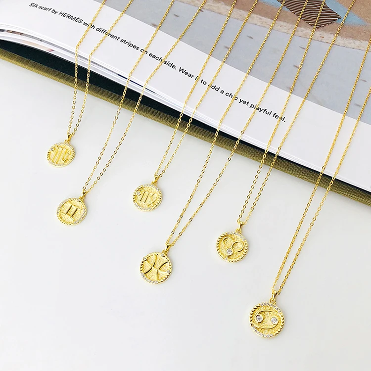 European and American silver s925 sterling silver coin medal pendant necklace female ins 12 twelve necklace female, Picture shows
European and American silver s925 sterling silver coin medal pendant necklace female ins 12 twelve necklace female, Picture shows