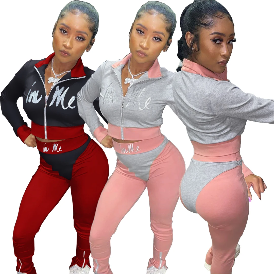 Color Block Front Zip Sweatshirt Two Piece Tracksuit Set Letter Print Embroidery Sweatshirts Long Pants 2 Piece Set, 2 colors
Color Block Front Zip Sweatshirt Two Piece Tracksuit Set Letter Print Embroidery Sweatshirts Long Pants 2 Piece Set, 2 colors