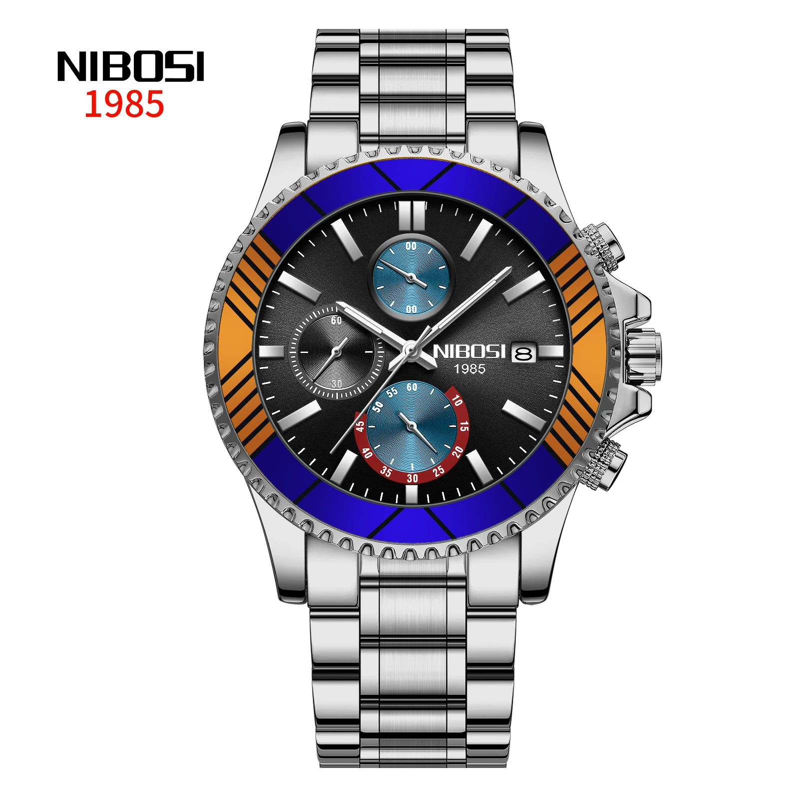 NIBOSI 2553 Sports Male Quartz Chronograph Watches Luxury Clock Stainless Steel Band Wristwatches for Men
NIBOSI 2553 Sports Male Quartz Chronograph Watches Luxury Clock Stainless Steel Band Wristwatches for Men