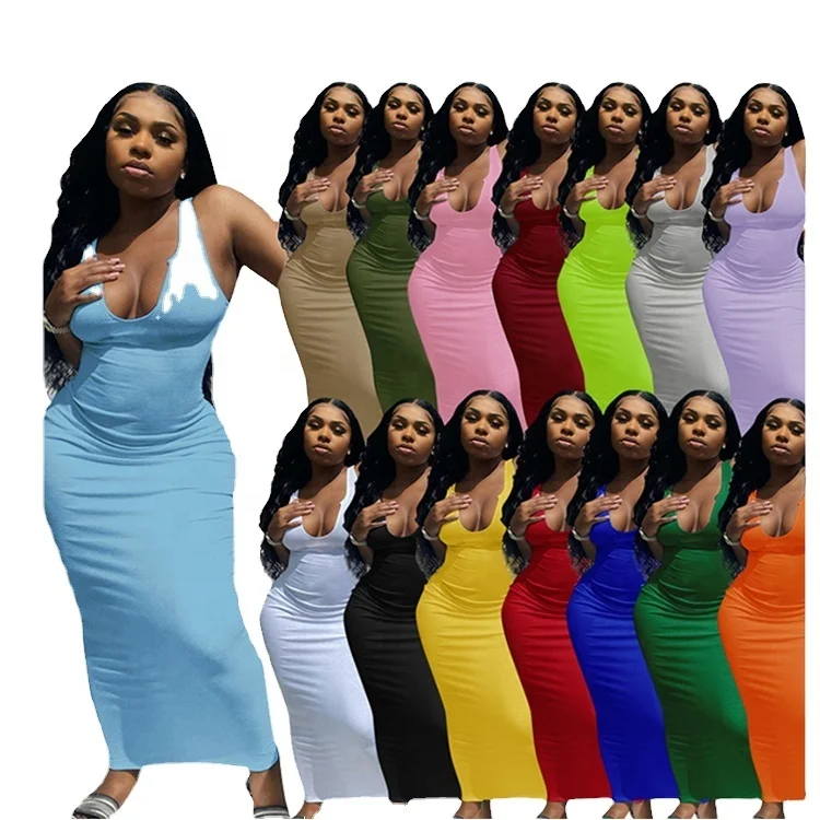 2021 Round Neck Sleeveless Bodycon Maxi Elegant Women Summer Party Long Casual Dress, Picture color
2021 Round Neck Sleeveless Bodycon Maxi Elegant Women Summer Party Long Casual Dress, Picture color