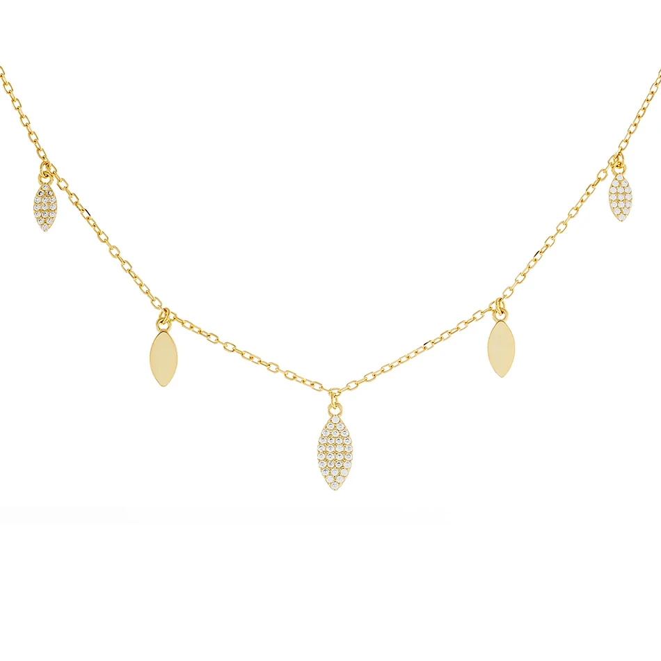925 sterling silver necklace for women stylish trendy 18K gold plated cubic zircon charms leaf pendant necklace
925 sterling silver necklace for women stylish trendy 18K gold plated cubic zircon charms leaf pendant necklace
