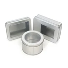China Factory Plain Mint Metal Tin Gift Case Stock Tin Container Round Tin Box With Clear Window
