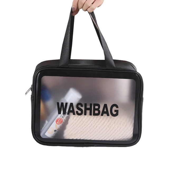 Ladies' PVC Transparent Cosmetic Bags Women Travel Waterproof Transparent Wash Organizer 3 pieces Set Bag, Black
Ladies' PVC Transparent Cosmetic Bags Women Travel Waterproof Transparent Wash Organizer 3 pieces Set Bag, Black