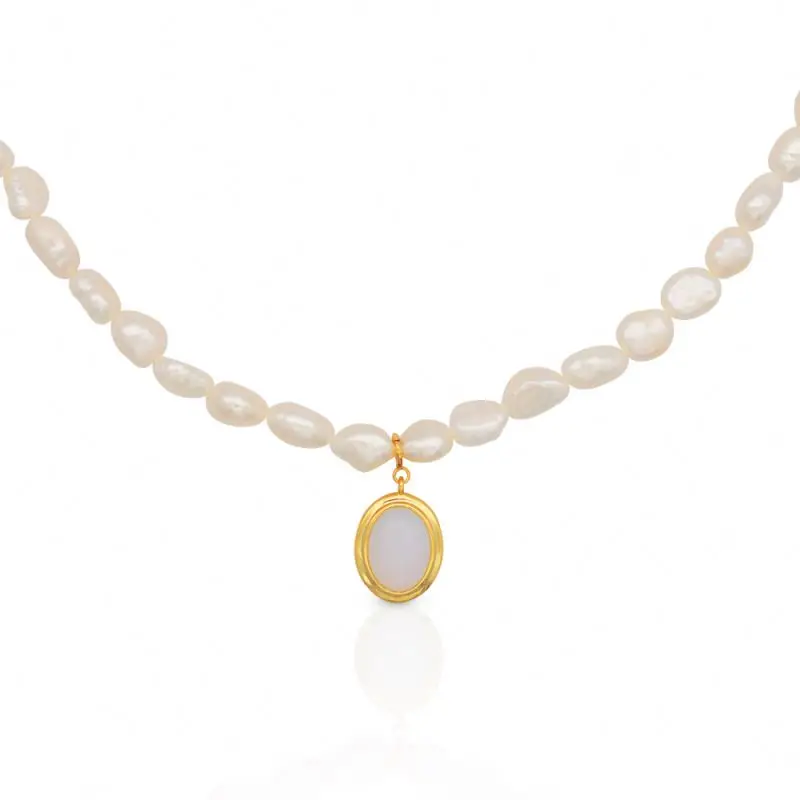 Chris April Korean version 925 sterling silver gold plated 18k gold opal pendant necklace for women, Gold and silver
Chris April Korean version 925 sterling silver gold plated 18k gold opal pendant necklace for women, Gold and silver