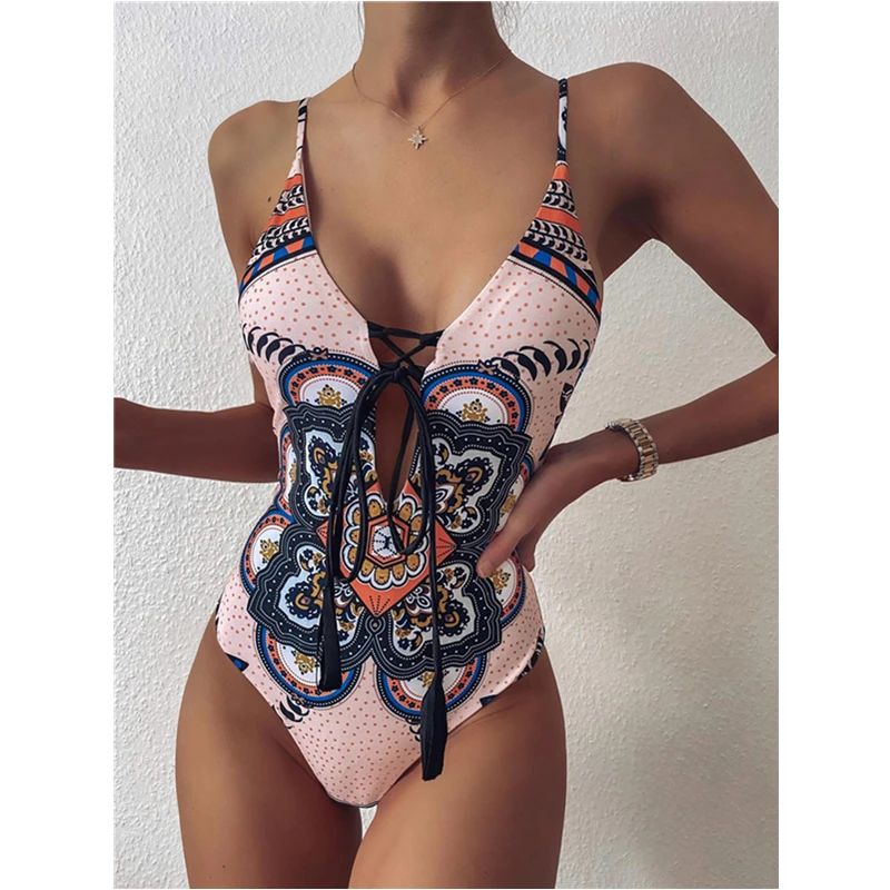 Lace Up Swimwear 2021 Vintage Print One Piece Swimsuit Women Bandage Bodysuit Push Up Monokini Summer Bathing Suits Beach Wear
Lace Up Swimwear 2021 Vintage Print One Piece Swimsuit Women Bandage Bodysuit Push Up Monokini Summer Bathing Suits Beach Wear