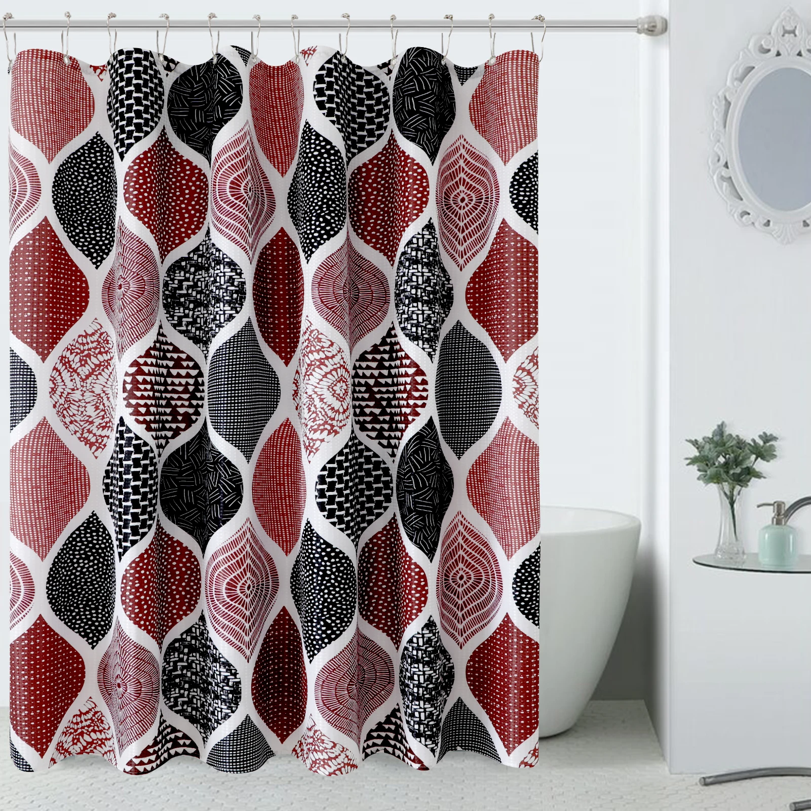 Modern Bohemian Pattern Texture Waffle Shower Curtain Red Shower Curtain for Bathroom, Blue,black,gray,brown
Modern Bohemian Pattern Texture Waffle Shower Curtain Red Shower Curtain for Bathroom, Blue,black,gray,brown