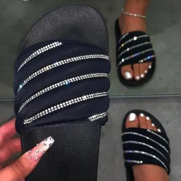 New Arrival 2021 Summer Rhinestone Flat Sandals Lady Casual Beach Slides For Women Slippers, Picture
New Arrival 2021 Summer Rhinestone Flat Sandals Lady Casual Beach Slides For Women Slippers, Picture