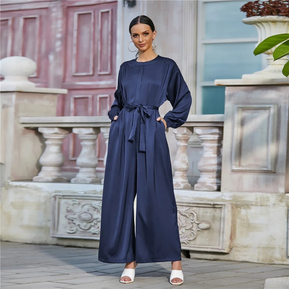 2021 New arrival LR418 Jumpsuit Dubai Turkey Satin Muslim dress women Islamic Abayas, Green, navy
2021 New arrival LR418 Jumpsuit Dubai Turkey Satin Muslim dress women Islamic Abayas, Green, navy