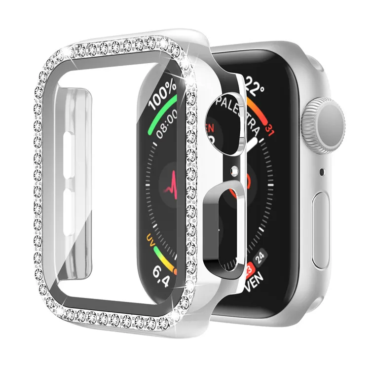 For Shining custom wrist smart watch cover 40 mm plastic protective silicone apple watch case bling, Black
For Shining custom wrist smart watch cover 40 mm plastic protective silicone apple watch case bling, Black