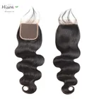 wholesale high quality cheap price 4*4 human hair lace closure body wave with baby hair natural black for women