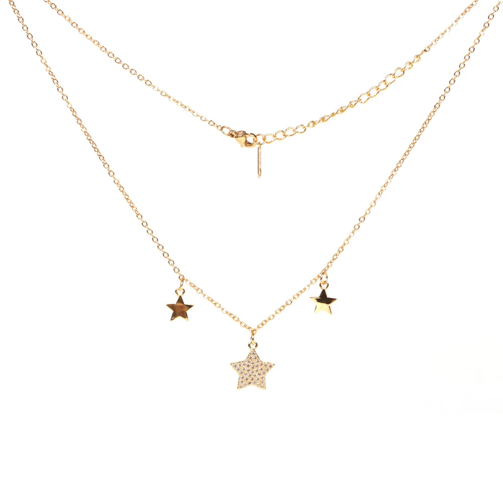 Micro diamond star sexy simple jewerly necklace double wholesale layered for Women's luxury necklace
Micro diamond star sexy simple jewerly necklace double wholesale layered for Women's luxury necklace
