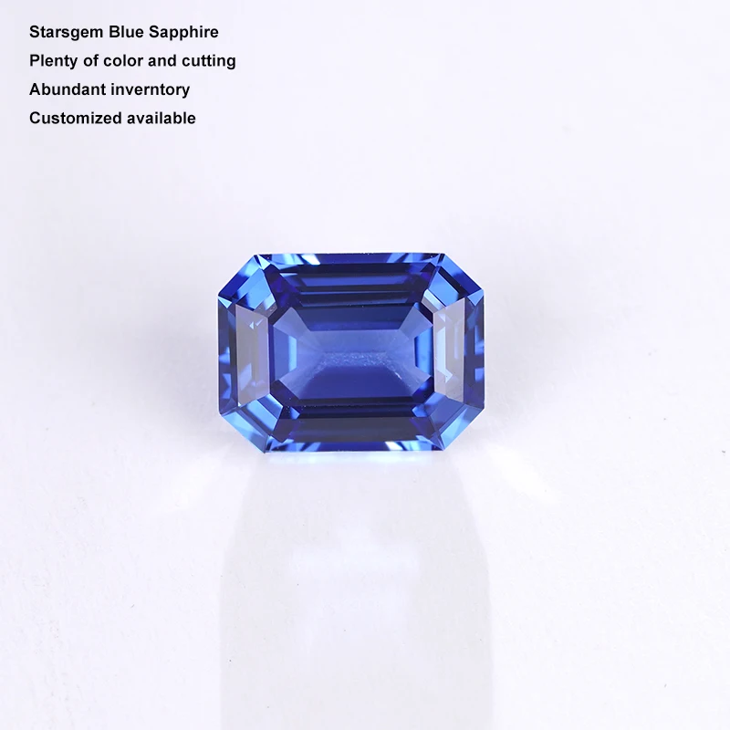 

Starsgem lab grown sapphire jewelry fancy color emerald cut 1.5CT loose gemstone wholesales gemstone