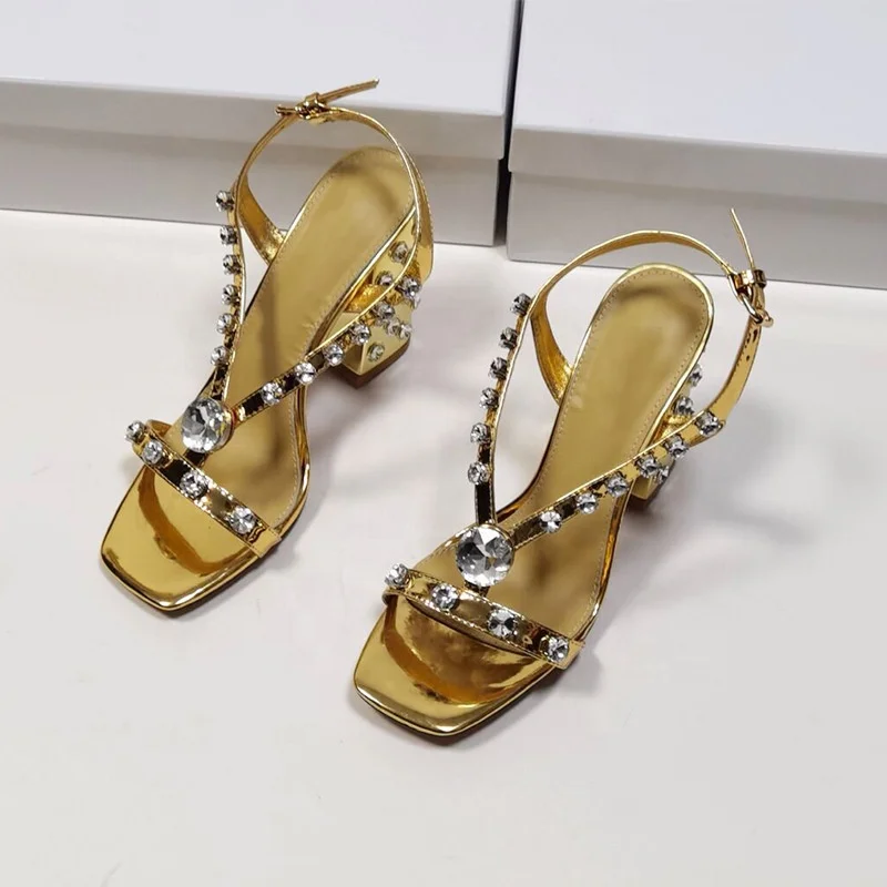 Women Sandals Block Heels Sandals Ladies Diamante Rhinestone Crystal Shoe Genuine Leather Sandals Femme Luxury Designer Big Size, 3 colors
Women Sandals Block Heels Sandals Ladies Diamante Rhinestone Crystal Shoe Genuine Leather Sandals Femme Luxury Designer Big Size, 3 colors