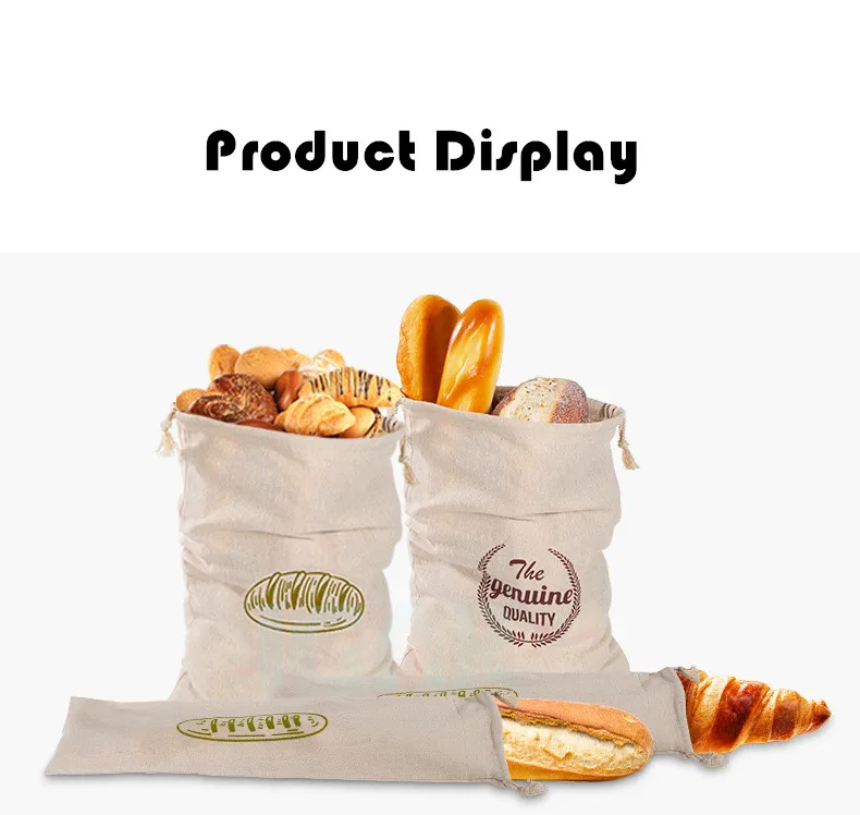 Linen Bread Bags Ideal for Homemade Bread Unbleached Reusable Food Storage Storage for Artisan Bread Bakery & Baguette