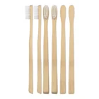 medium handle biodegradable bamboo toothbrush with flat end-rounded Nylon 610 brisltes eco friendly toothbrush