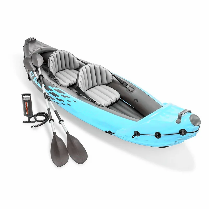 

Rowing Yacht Boats with Pedals for Sale Coastal Assault Inflatable Fishing Kayak Water Equipment Rowing Boats, Yellow , blue