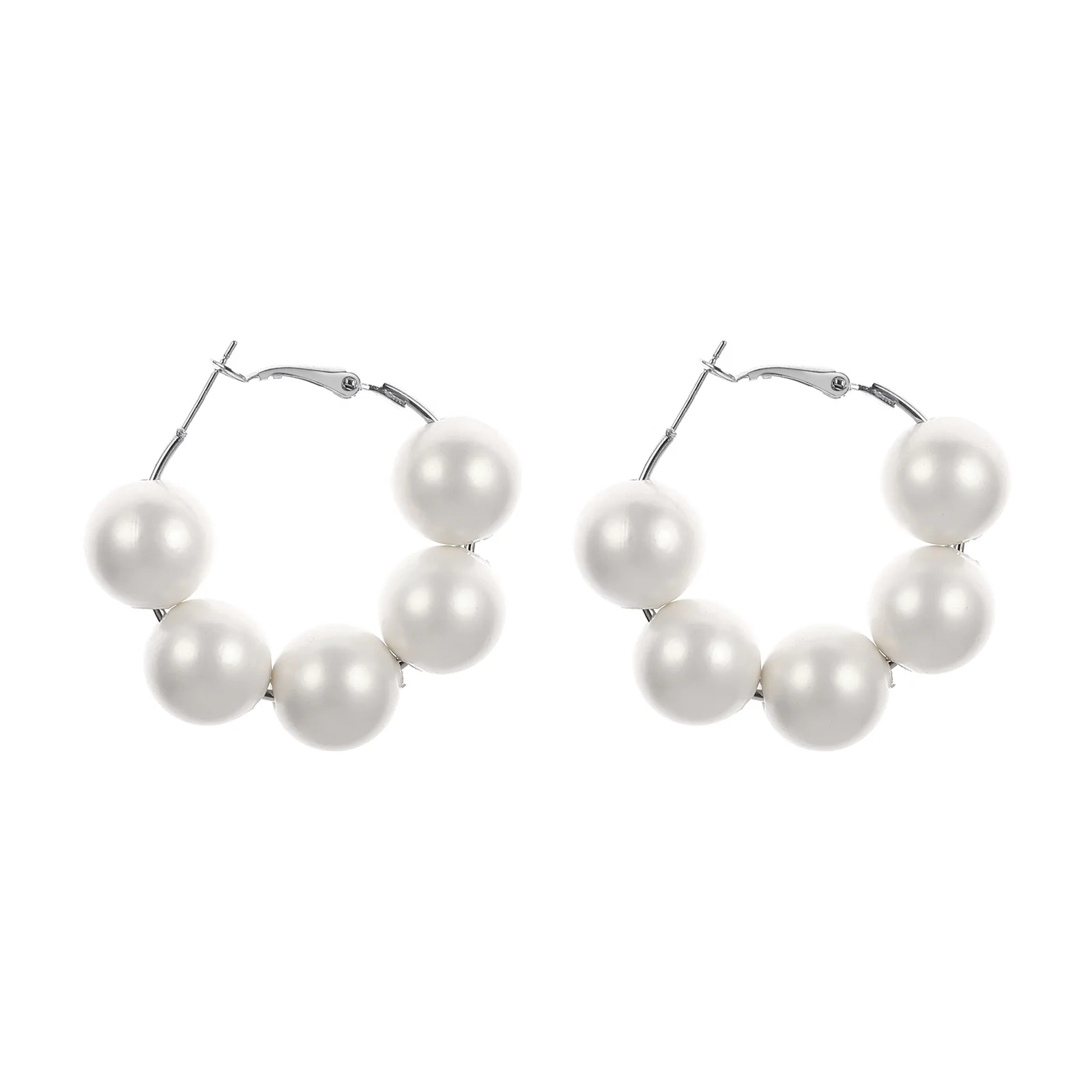 QIANZUYIN Wholesale New Fashion Boho White Pearl Round Big Circle Large Hoop Pearl Earrings For Women Girl, 18k gold
QIANZUYIN Wholesale New Fashion Boho White Pearl Round Big Circle Large Hoop Pearl Earrings For Women Girl, 18k gold