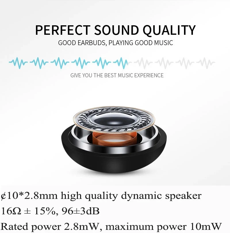 tws bluetooth earbud audifono headset 10 hours Play time earpiece with charging case - ANKUX.COM