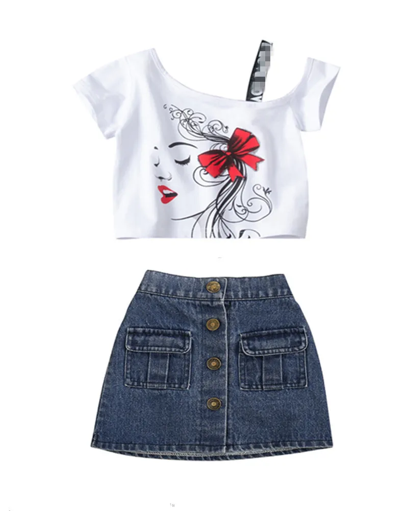Summer New Toddler Kids Baby Fashion Outfits Clothes Set Shirt Cotton Top Denim Button Mini Skirts 2PCS Outfit 1-6Y, As picture
Summer New Toddler Kids Baby Fashion Outfits Clothes Set Shirt Cotton Top Denim Button Mini Skirts 2PCS Outfit 1-6Y, As picture
