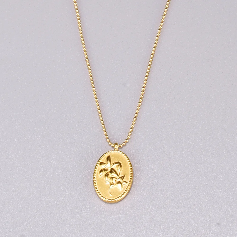 European Fashion Oval Round Flora Pendant Necklace Stainless Steel Beaded Chain Flower Necklace
European Fashion Oval Round Flora Pendant Necklace Stainless Steel Beaded Chain Flower Necklace