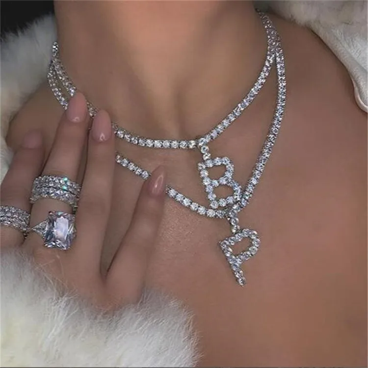 Hot Selling 5MM Cubic Rhinestone Hip Hop Necklace Diamond Tennis Letter Necklace Initial
Hot Selling 5MM Cubic Rhinestone Hip Hop Necklace Diamond Tennis Letter Necklace Initial