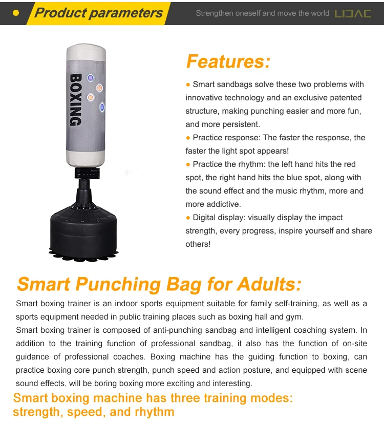Smart gym equipment boxing sand punching heavy bag
