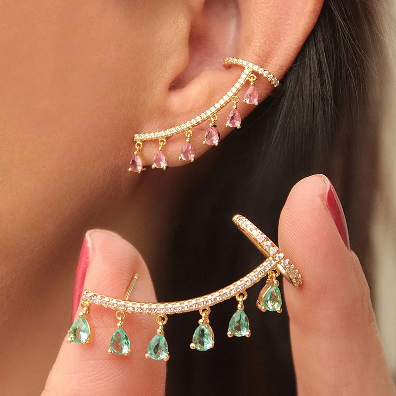 1pcs 2021 New Korean Alloy Geometry Long Earrings Crystal Teardrop Tassel Pendant Earrings Ear Clip Zircon Stud Earrings
1pcs 2021 New Korean Alloy Geometry Long Earrings Crystal Teardrop Tassel Pendant Earrings Ear Clip Zircon Stud Earrings
