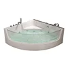 Low price 1 person sector corner acrylic and clear tempered glass soaking bathing tub with jets