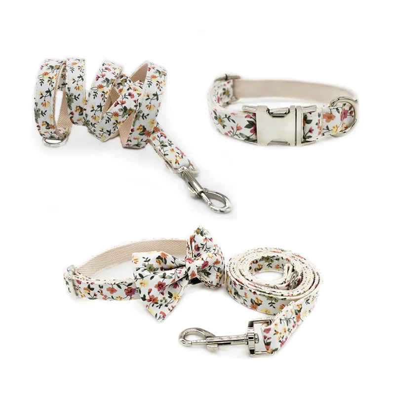 Wholesale Customized Personalized Nylon Printed Pattern Bow Tie Pet Collars Dog Collar and Leash Set, White
Wholesale Customized Personalized Nylon Printed Pattern Bow Tie Pet Collars Dog Collar and Leash Set, White