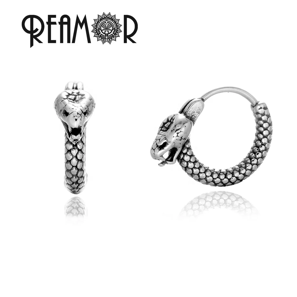 REAMOR Punk Gothic Snake Animal Round Hoop Earrings in Stainless Steel Clipping Piercing Tribal Ear Jewelry for Men Women
REAMOR Punk Gothic Snake Animal Round Hoop Earrings in Stainless Steel Clipping Piercing Tribal Ear Jewelry for Men Women