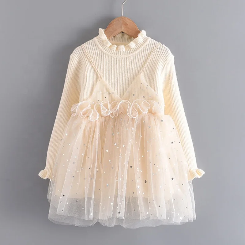 B53602A New product kids girls 2020 autumn fancy mesh sweater dress, Beige/light blue
B53602A New product kids girls 2020 autumn fancy mesh sweater dress, Beige/light blue