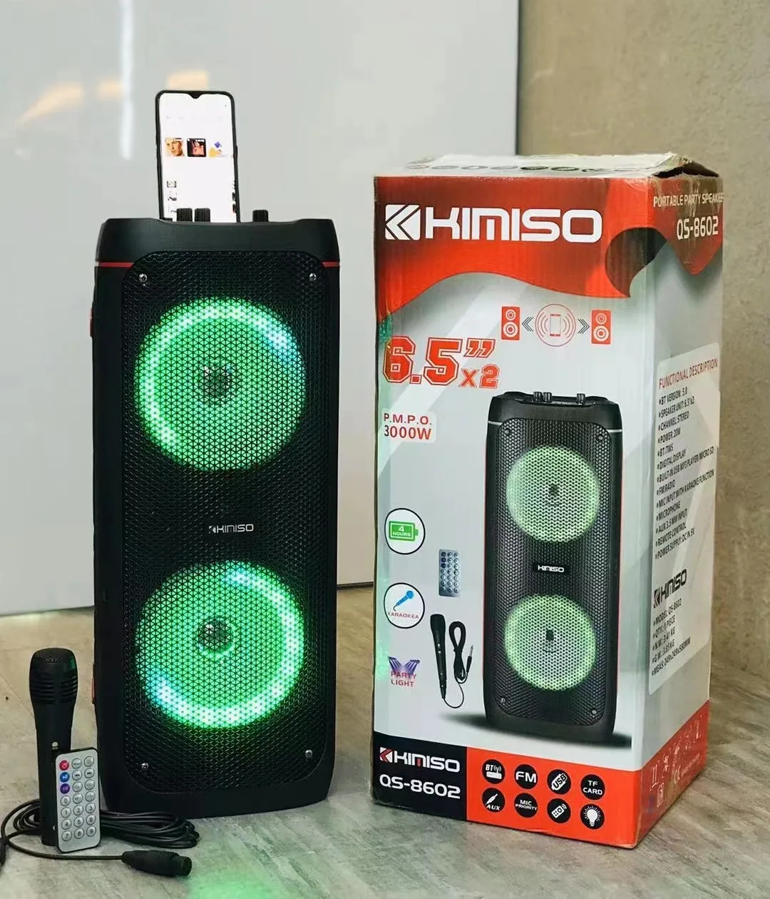 QS-8602 Double 6.5inch New trending product sound system party wireless speaker with Karaok system
QS-8602 Double 6.5inch New trending product sound system party wireless speaker with Karaok system