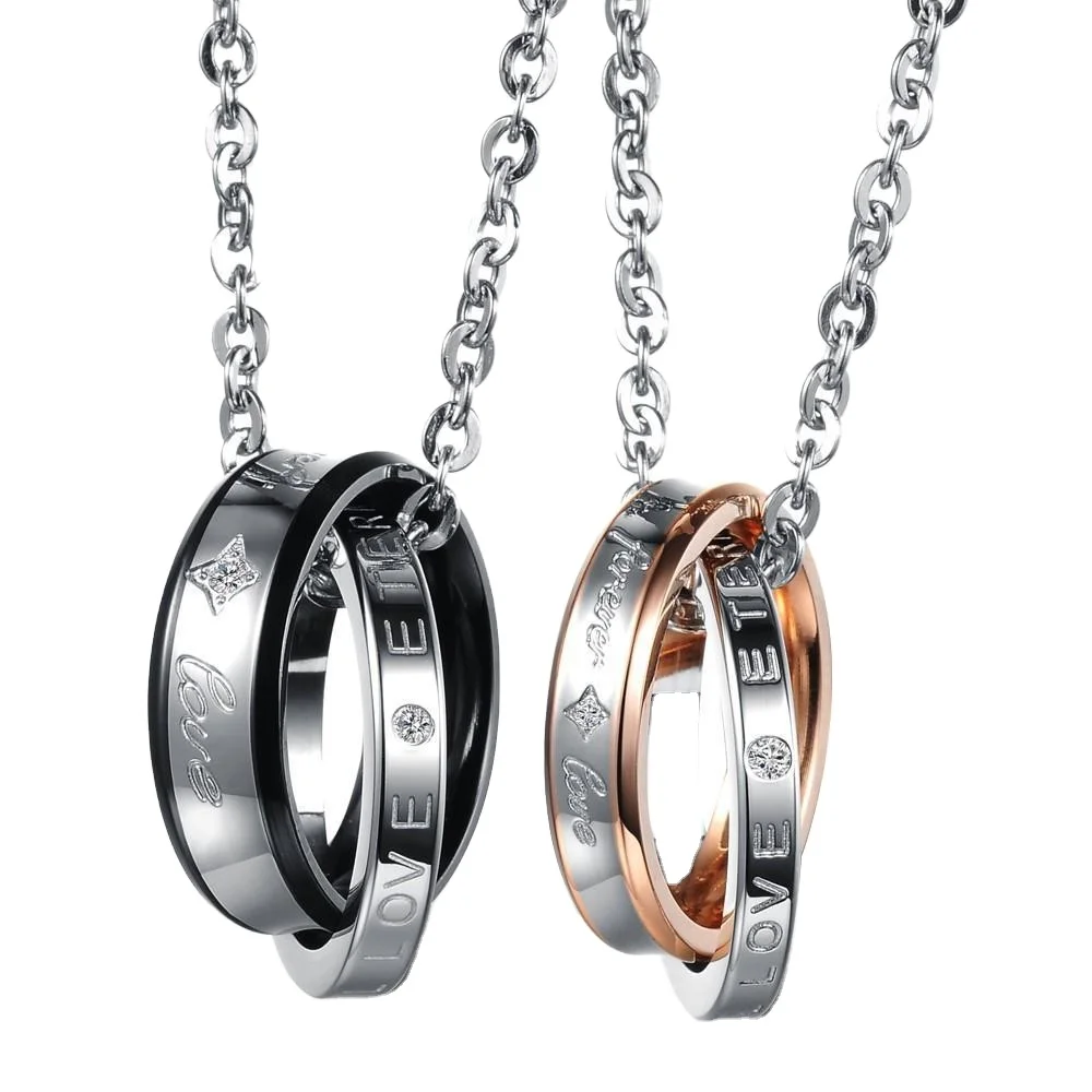 Wholesale Stainless Steel Letter Cross Ring Pendant Necklace Fashion Couple Custom Logo Necklaces Box Chain Zircon Round Shape, Rose gold black gold
Wholesale Stainless Steel Letter Cross Ring Pendant Necklace Fashion Couple Custom Logo Necklaces Box Chain Zircon Round Shape, Rose gold black gold