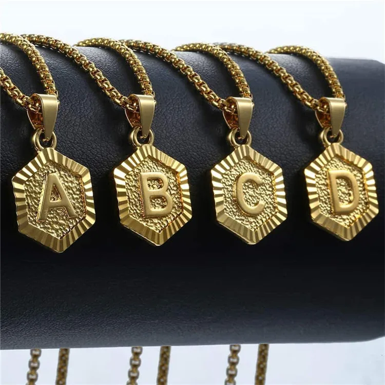 Personalized 26 Alphabet Necklace Gold Plated Hexagon Pendant Initial Letter Necklace
Personalized 26 Alphabet Necklace Gold Plated Hexagon Pendant Initial Letter Necklace