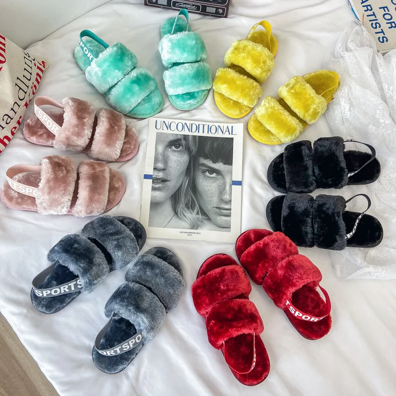 Four seasons new fashion plush home slippers warm fluffy open-toed fur slippers for women, Customized color
Four seasons new fashion plush home slippers warm fluffy open-toed fur slippers for women, Customized color