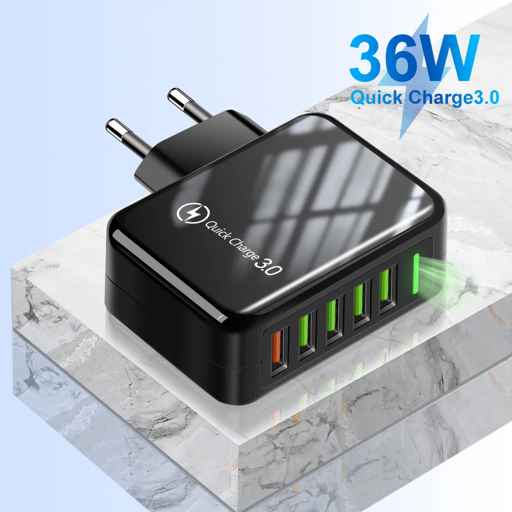 Free Shipping 1 Sample OK High Quality 36W 5 Ports USB Charger Intelligent Chip Multi USB Universal Fast Mobile Charger
Free Shipping 1 Sample OK High Quality 36W 5 Ports USB Charger Intelligent Chip Multi USB Universal Fast Mobile Charger