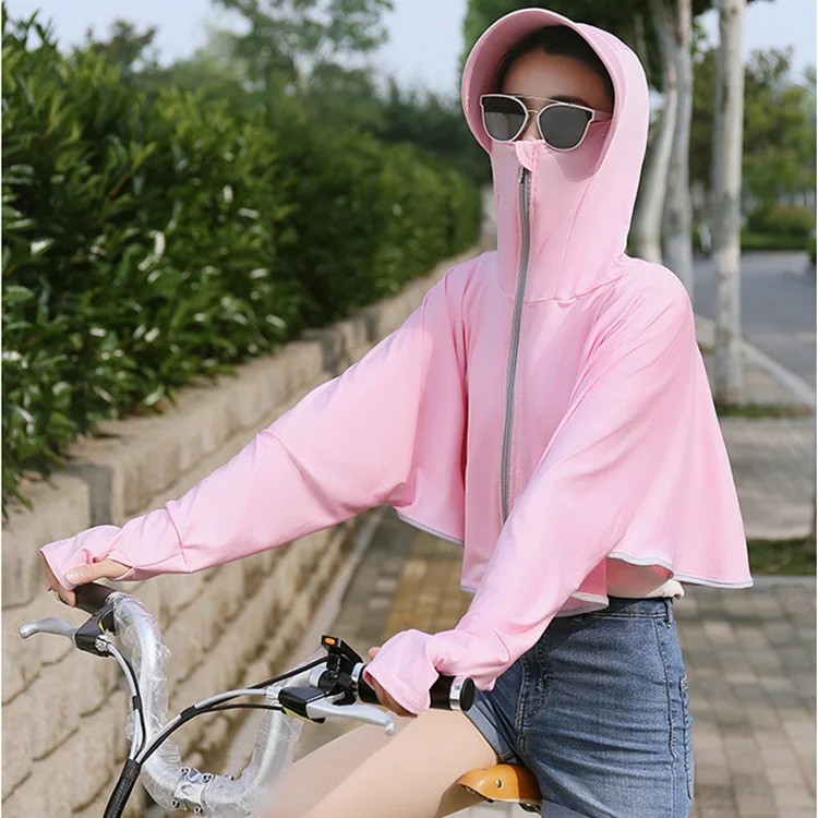 2020 Summer New Style Fashion Outdoor Ice Silk Sunscreen Women Anti UV Sun Protection Clothing with Hat Face Shield, 5 colors
2020 Summer New Style Fashion Outdoor Ice Silk Sunscreen Women Anti UV Sun Protection Clothing with Hat Face Shield, 5 colors