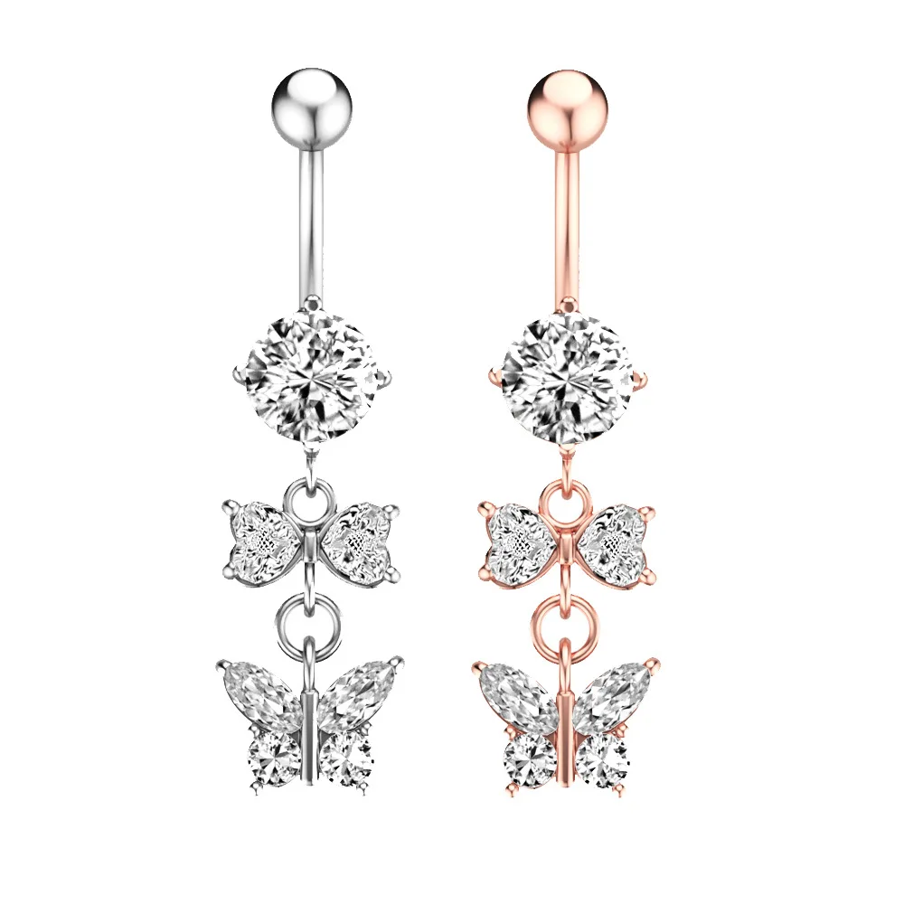 Jachon new style bow zircon navel ring wholesale exquisite butterfly navel ring personality body jewelry, Silver, rose red
Jachon new style bow zircon navel ring wholesale exquisite butterfly navel ring personality body jewelry, Silver, rose red