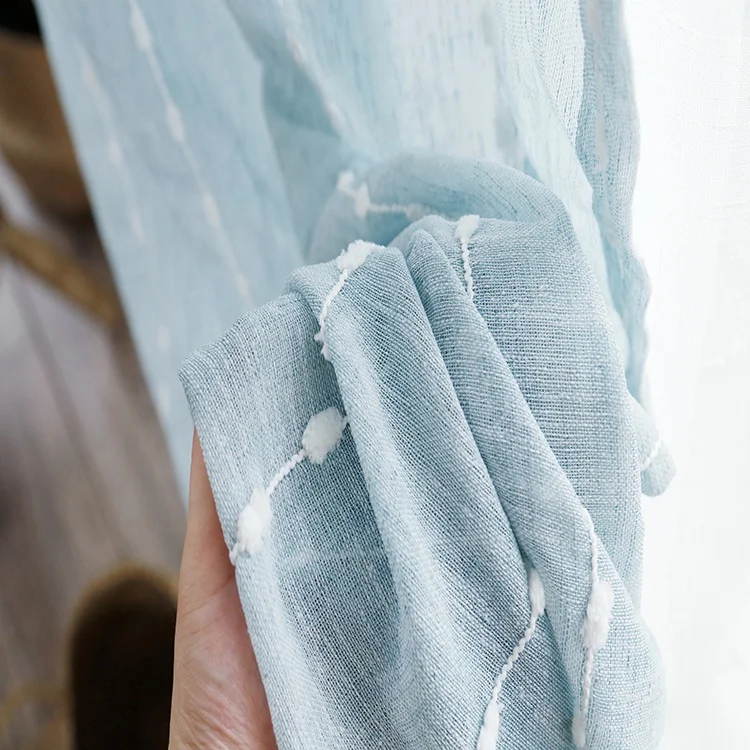 Elegant Soft Plum Linen Yarn Gauze Sheer Curtain For Home Decoration