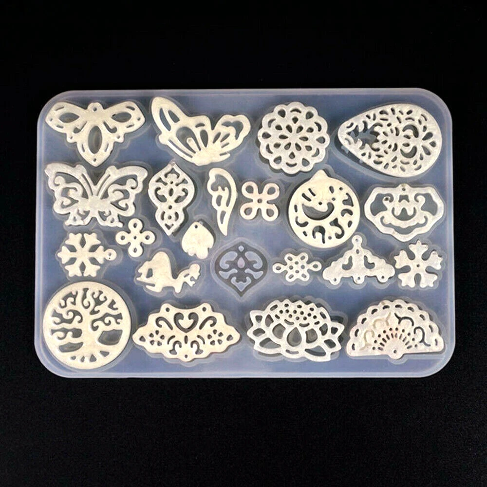 DIY Earring Pendant Jewelry Crafts Mould Translucent Hollow Silicone resin Mold Hollow antique earrings pendant jewelry, White
DIY Earring Pendant Jewelry Crafts Mould Translucent Hollow Silicone resin Mold Hollow antique earrings pendant jewelry, White