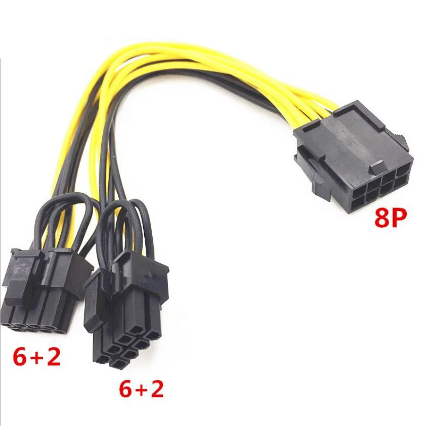 Power Splitter Cable CPU 8 pin to Video Card dual 2 x 6+2 pin (8 pin) 18 AWG cable 
Power Splitter Cable CPU 8 pin to Video Card dual 2 x 6+2 pin (8 pin) 18 AWG cable
