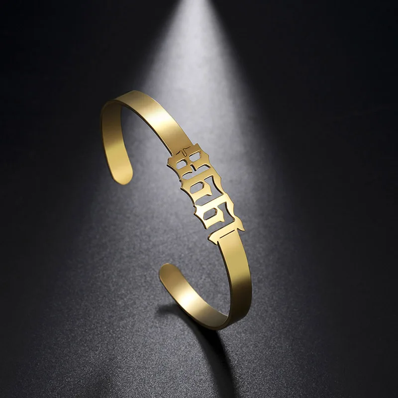 Customize Cuff Bracelet Stainless Steel 18K Women Gold Plated Year Wrist Bracelet Personalized Name Bangle For Men, Steel color,gold,rose gold
Customize Cuff Bracelet Stainless Steel 18K Women Gold Plated Year Wrist Bracelet Personalized Name Bangle For Men, Steel color,gold,rose gold