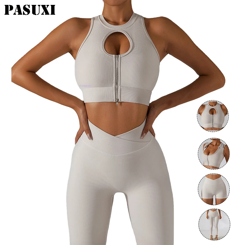 PASUXI Fitness Workout Clothing Apparel Custom Long Sleeve Ribbed Yoga Set 5 Pieces With Jacket Gym Set Seamless Active Wear, As picture
PASUXI Fitness Workout Clothing Apparel Custom Long Sleeve Ribbed Yoga Set 5 Pieces With Jacket Gym Set Seamless Active Wear, As picture