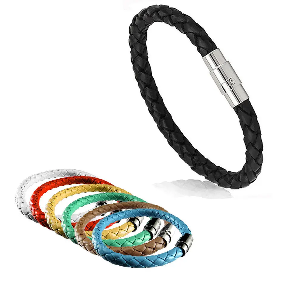Handmade Braided Engrave Magnetic Clasp Bangle Custom Triple Wrap Stainless Steel Men Genuine Leather Bracelet
Handmade Braided Engrave Magnetic Clasp Bangle Custom Triple Wrap Stainless Steel Men Genuine Leather Bracelet